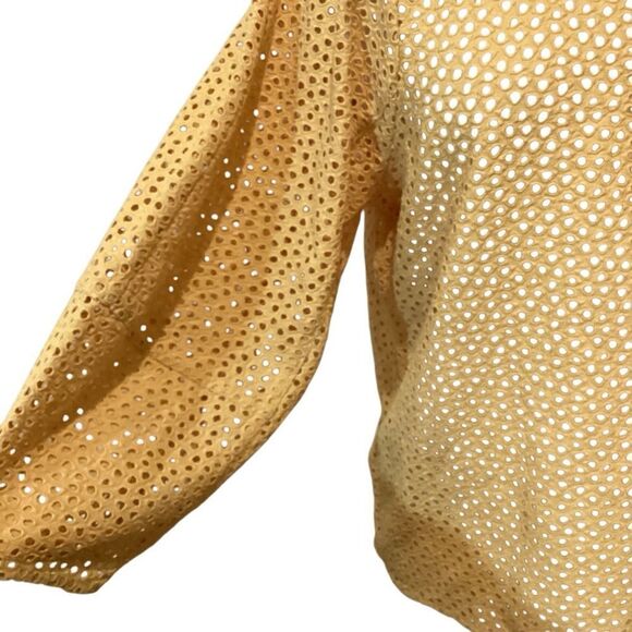 NWT Everlane Eyelet Lantern Top - Golden Hour Medium - Picture 6 of 9